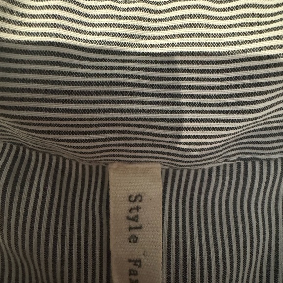 Light Blue Ruffle Front Button-Down shirt - Picture 4 of 5